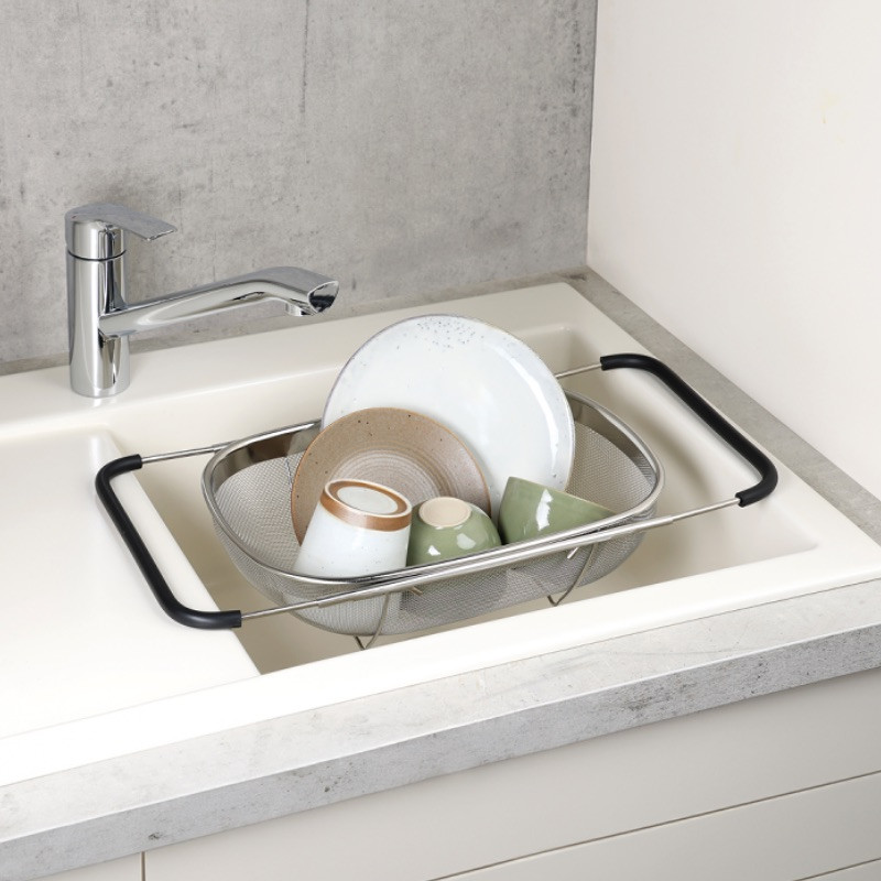 Sită extensibila pentru chiuveta Kesper 90940, 36,5-55 cm, otel inoxidabil, argintiu