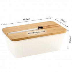 Cutie pentru paine cu taietor si cutit 3in1 Kesper 58480, bambus, mat