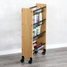 Raft bucatarie cu rotite Kesper 27843, 4 rafturi, 4 rotite mobile, MDF/metal, maro/negru