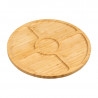 Tava rotunda de servire Kesper 58447, 35 cm, Bambus, 5 compartimente, Maro