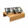 Set de tocator cu 2 tavi de colectare Kesper 58355, 35 cm, Bambus, Otel inoxidabil, Maro