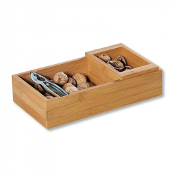 Set cutie din bambus cu spargator de nuci Kesper 62830, Maro