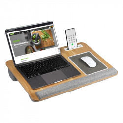 Suport pentru laptop cu suport pentru mouse Kesper 77623, Suport integrat pentru smartphone/tableta, 54,5 x 35,5, Maro