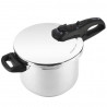 Oală sub presiune Fagor Duo 4L, 22 cm, 60/100 kPa, marcaj interior, fund IMPAKSTEEL, 5 sisteme de protecție, compatibilă cu plitele cu inducție, argintie