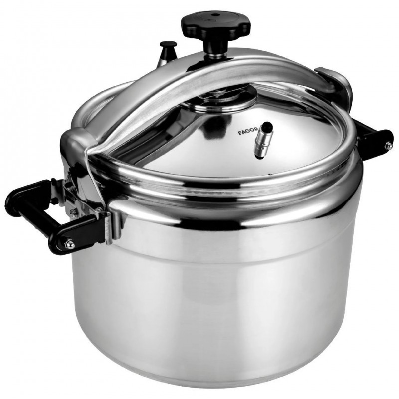 Oală sub presiune Fagor Chef Extremen, 35 cm, 22 l, 50 kPa, 3 sisteme de protecție, sigiliu de siguranță, argintiu