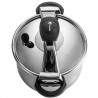 Oală sub presiune Fagor Clasica 8 L, 55 kPa, 24 cm, supapă de siguranță, 3 sisteme de protecție, oțel inoxidabil 18/10, compatibilă cu plitele cu inducție, argintie