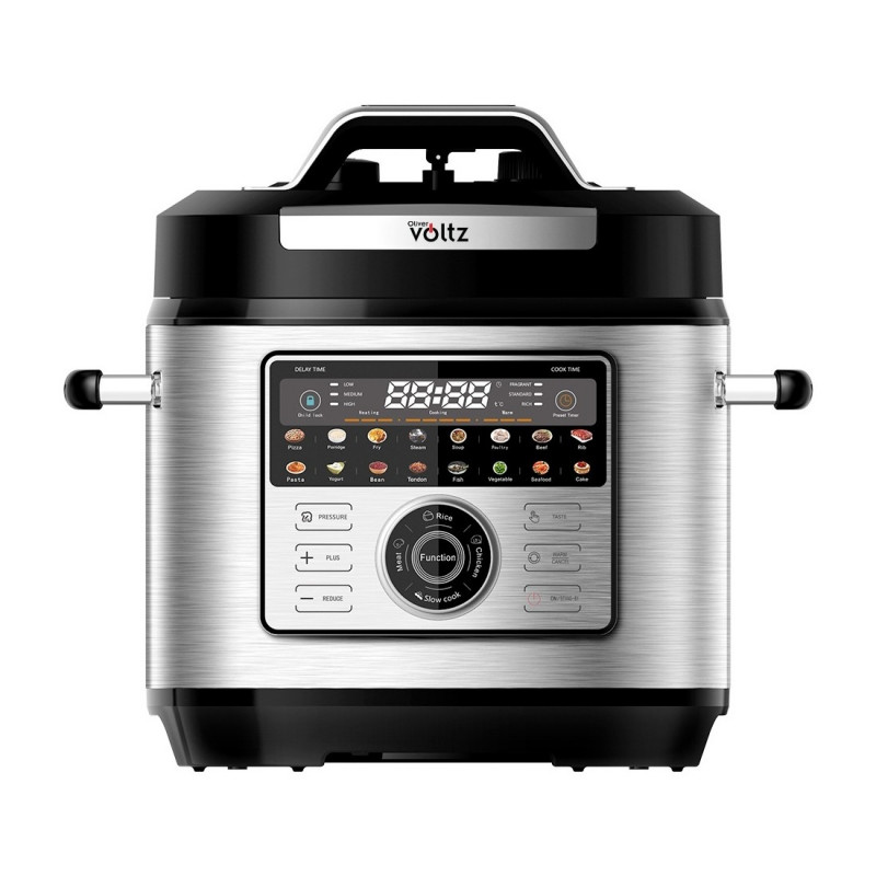 Oală sub presiune Oliver Voltz OV51985L6, 1000 W, 6 L, 90 kPa, 3 trepte, afișaj LED, inox