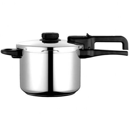 Oală sub presiune Fagor Dual Xpress 4+6 L, 2 buc., 30-90 kPa, 22 cm, 5 sisteme de protecție, fund cu 3 straturi, oțel inoxidabil 18/10, inducție, argintiu