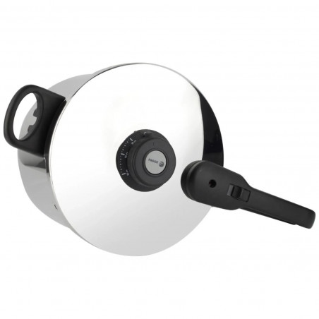 Oală sub presiune Fagor Dual Xpress 4+6 L, 2 buc., 30-90 kPa, 22 cm, 5 sisteme de protecție, fund cu 3 straturi, oțel inoxidabil 18/10, inducție, argintiu