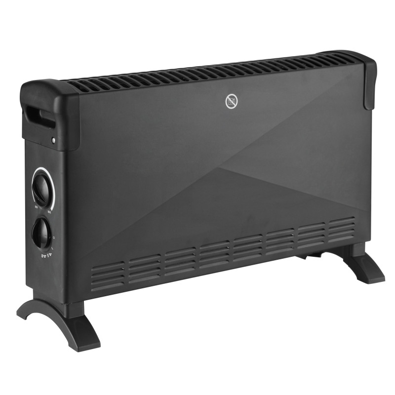 Convector Rosberg R51974FT, 2000 W, 3 trepte, ventilator turbo, termostat, protecție împotriva supraîncălzirii, negru