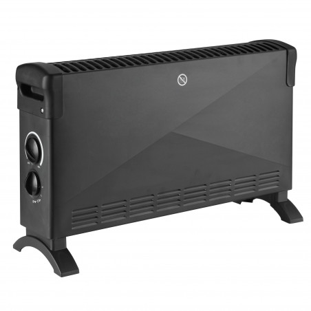 Convector Rosberg R51974FT, 2000 W, 3 trepte, ventilator turbo, termostat, protecție împotriva supraîncălzirii, negru