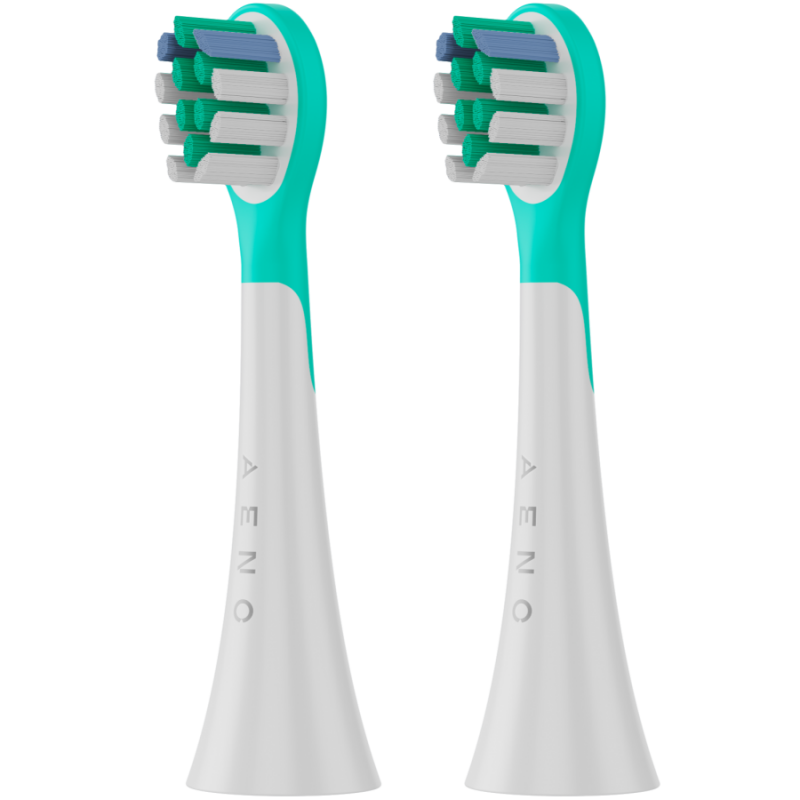 Set de 2 capete de schimb pentru periuta de dinti AENO ADBTH09M, Duritate moale, Verde