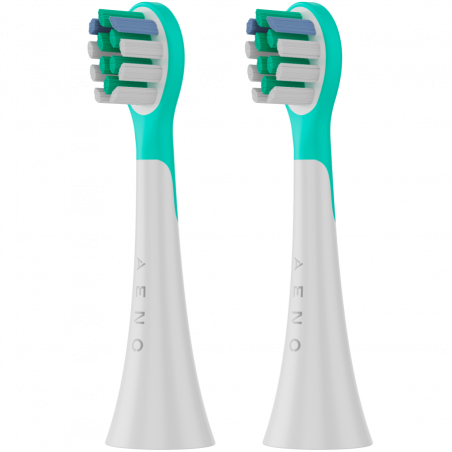 Set de 2 capete de schimb pentru periuta de dinti AENO ADBTH09M, Duritate moale, Verde