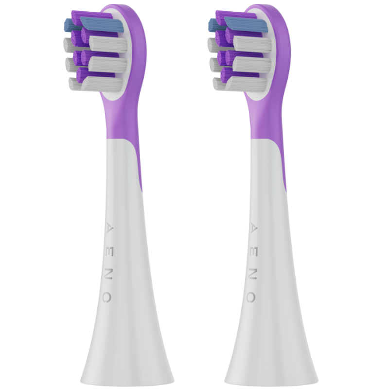 Set de 2 capete de schimb pentru periuța de dinți AENO ADBTH09V, 2 capete, duritate moale, violet