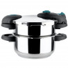 Oala sub presiune Fagor Future Step, 4+6 l, 60-100 kPa, 22 cm, 5 sisteme de protectie, fund IMPAKSTEEL, inductie, argintiu