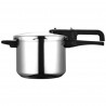 Oală sub presiune Fagor Level, 6 l, 90 kPa, 22 cm, 5 sisteme de protecție, fund cu 3 straturi, compatibilă cu plitele cu inducție, argintie