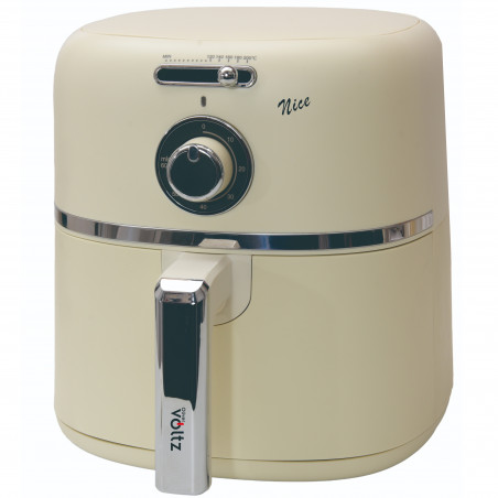 Friteuză cu aer cald Oliver Voltz Nice OV51980PR, 1500 W, 4,2 l, 60-200 °C, cronometru de 60 min, strat antiaderent, culoare crem