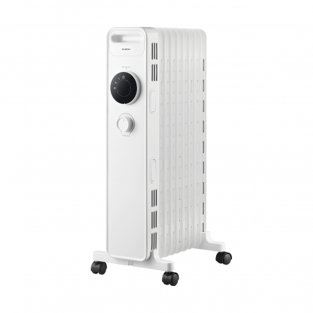 Radiator cu ulei KUMTEL KUM-1225S, 2000 W, 9 lamele, 3 trepte, termostat reglabil, rotițe, alb
