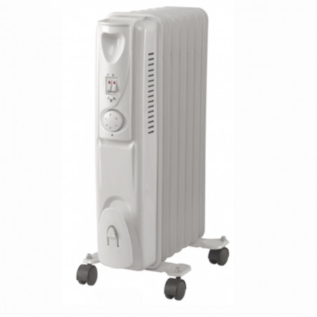 Radiator cu ulei Lamarque LOH-92, 2000 W, 9 lamele, 3 trepte, indicatoare luminoase, rotițe, alb