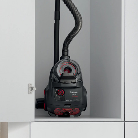 Aspirator fără sac Bosch BGS21POW2 ProPower Series 4, 750 W, 2 l, Power AirCycle, filtru HEPA, 78 dB, negru/roșu