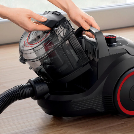 Aspirator fără sac Bosch BGS21POW2 ProPower Series 4, 750 W, 2 l, Power AirCycle, filtru HEPA, 78 dB, negru/roșu