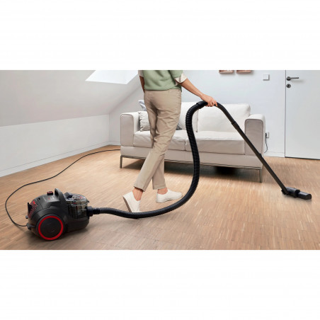 Aspirator fără sac Bosch BGS21POW2 ProPower Series 4, 750 W, 2 l, Power AirCycle, filtru HEPA, 78 dB, negru/roșu