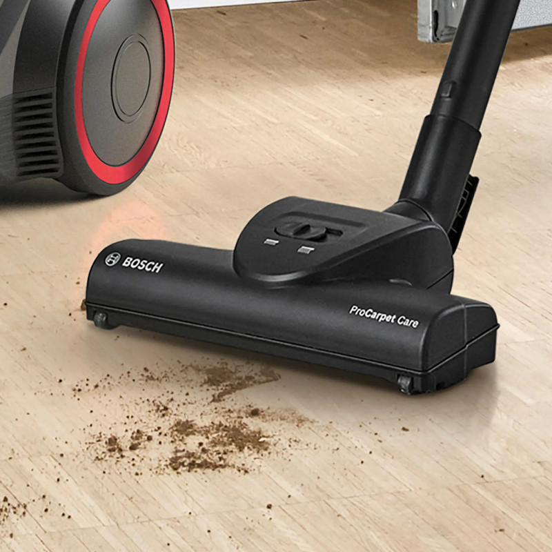 Aspirator fără sac Bosch BGS21POW2 ProPower Series 4, 750 W, 2 l, Power AirCycle, filtru HEPA, 78 dB, negru/roșu