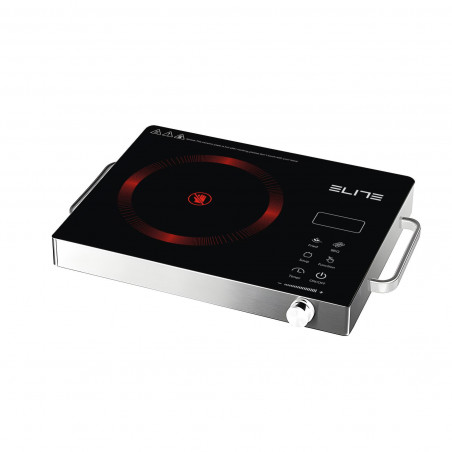 Plită cu infraroșu cu un singur ochi Elite EFP-1293TP, 2200 W, 20 cm, afișaj LED, comandă tactilă, cronometru, sticlă ceramică, oțel inoxidabil