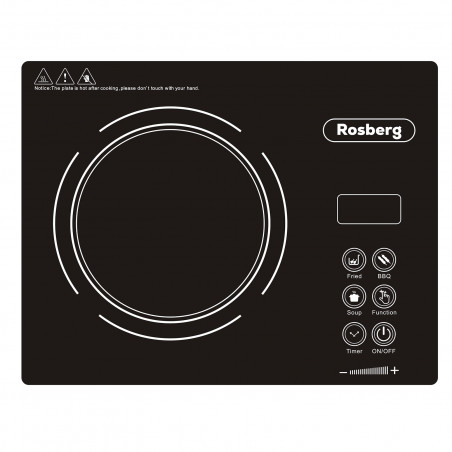 Plita cu infrarosu Rosberg R51445P, 2200 W, 28 x 36 cm, 11 trepte temperatura, Afisaj LED, Negru
