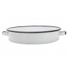 Tava rotunda emailata cu manere Rosberg R51222PR16, Ø16x4,5 cm, Alba