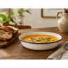Castron emailat Rosberg R51222OR24, 24 x 5 cm, Margine rotunjita, Alb