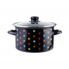 Oala din otel emailata cu capac Rosberg Premium RP54518I24G, Ø24x14 cm, 4,8 l, Toate plitele inclusiv inductie, Negru