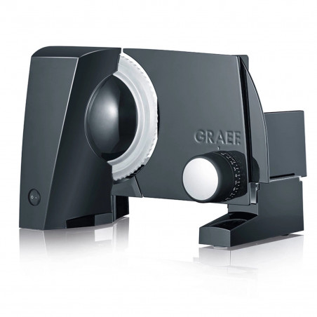 Mașină de tăiat cârnați Graef SKS100, 170 W, lamă de 170 mm, oțel inoxidabil, sistem de blocare pentru copii, negru
