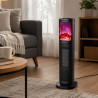 Aeroterma ceramica coloana PTC Rosberg R51970IF, 1500W, 8 m², 2 trepte, Efect de flacara, Oscilatie, Telecomanda, Negru
