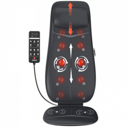 Perna de masaj Shiatsu RENPHO Neck & Back Massage Cushion - S-, 48W, 4 zone, 3 niveluri, Încălzire până la 45 °C, Reglabilă, Telecomandă, Negru