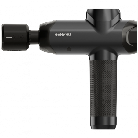 Pistol de masaj RENPHO Power+, 15 W, 150 min, 6 viteze, 1850-2600 rpm, 4 niveluri de răcire/încălzire, cronometru, ecran tactil, Bluetooth, negru