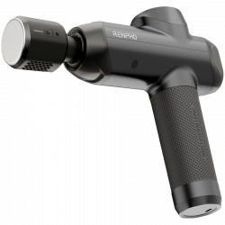 Pistol de masaj RENPHO Power+, 15 W, 150 min, 6 viteze, 1850-2600 rpm, 4 niveluri de răcire/încălzire, cronometru, ecran tactil, Bluetooth, negru