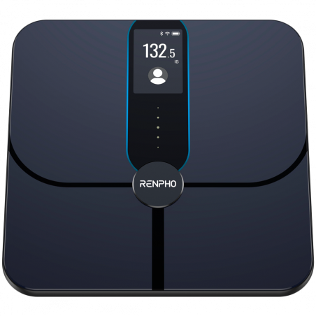 Cântar inteligent RENPHO Smart WiFi, până la 180 kg, 13 parametri, recunoașterea utilizatorului, sincronizare cu aplicații mobile, analiză prin bioimpedanță, USB-C, albastru închis
