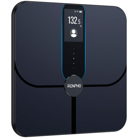 Cântar inteligent RENPHO Smart WiFi, până la 180 kg, 13 parametri, recunoașterea utilizatorului, sincronizare cu aplicații mobile, analiză prin bioimpedanță, USB-C, albastru închis