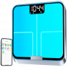 Cântar inteligent RENPHO Elis Chroma, până la 180 kg, 13 indicatori, LED, RGB, Wi-Fi, Bluetooth, 8 profiluri, recunoaștere, aplicație mobilă, USB-C, crom