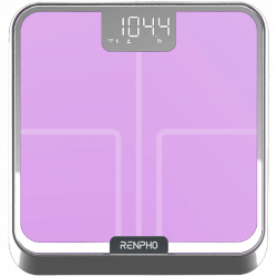 Cântar inteligent RENPHO Elis Chroma, până la 180 kg, 13 indicatori, LED, RGB, Wi-Fi, Bluetooth, 8 profiluri, recunoaștere, aplicație mobilă, USB-C, crom