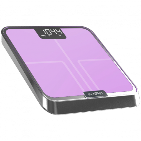 Cântar inteligent RENPHO Elis Chroma, până la 180 kg, 13 indicatori, LED, RGB, Wi-Fi, Bluetooth, 8 profiluri, recunoaștere, aplicație mobilă, USB-C, crom