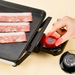 Grătar teppanyaki Swiss Haus Basel Premium SH-TP70, 1800 W, 70 × 23 cm, acoperire ceramică, termostat, tavă pentru grăsime, fără BPA și PFAS, negru