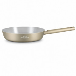 Tigaie Swiss Haus Speiez Castle SH-SCW28CH, 4,2 l, 28 cm, acoperire ceramică Sapphire, capac din sticlă cu orificiu pentru aburi, compatibilă cu plitele cu inducție, culoare șampanie
