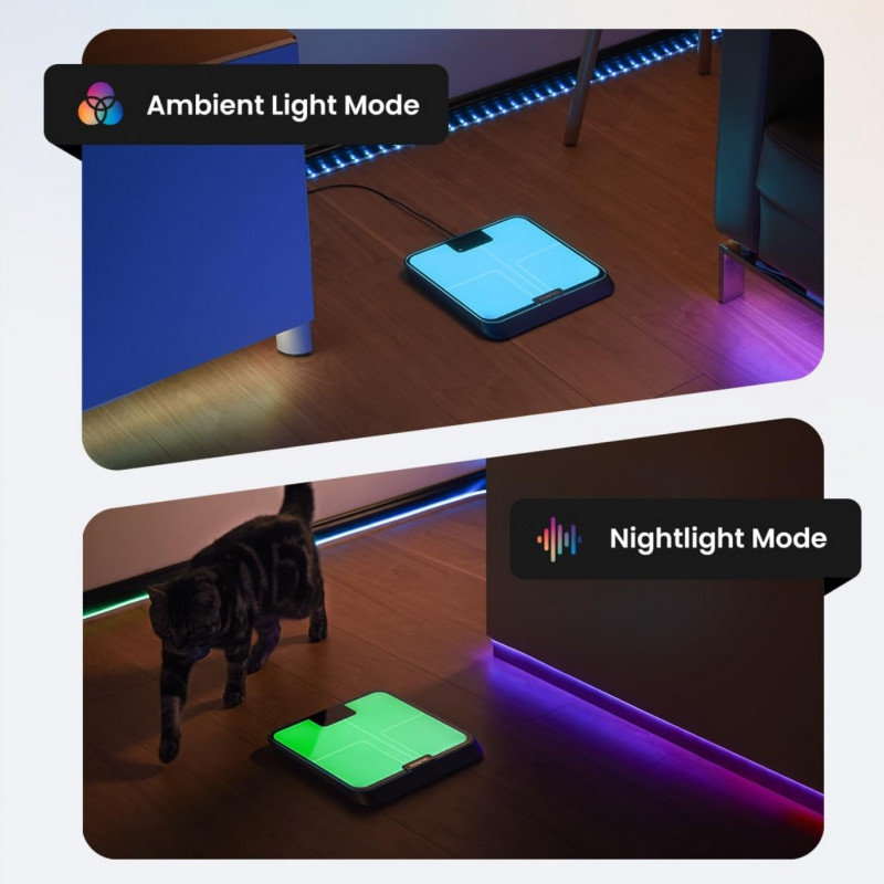 Cântar inteligent RENPHO Elis Chroma, până la 180 kg, 13 indicatori, LED, RGB, Wi-Fi, Bluetooth, 8 profiluri, recunoaștere, aplicație mobilă, USB-C, crom