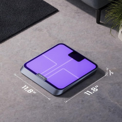 Cântar inteligent RENPHO Elis Chroma, până la 180 kg, 13 indicatori, LED, RGB, Wi-Fi, Bluetooth, 8 profiluri, recunoaștere, aplicație mobilă, USB-C, crom