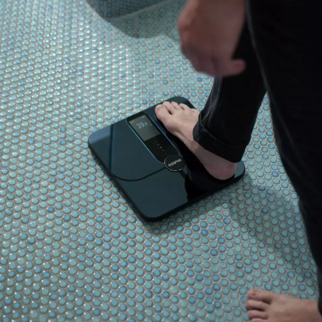 Cântar inteligent RENPHO Smart WiFi, până la 180 kg, 13 parametri, recunoașterea utilizatorului, sincronizare cu aplicații mobile, analiză prin bioimpedanță, USB-C, albastru închis