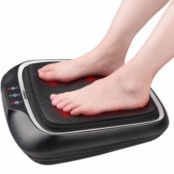 Aparat de masaj Shiatsu pentru picioare RENPHO Shiatsu Home Foot Sole Massager, 30 W, 6 capete, 18 puncte, 2 viteze, încălzire, înclinare și înălțime reglabile, husă lavabilă, negru