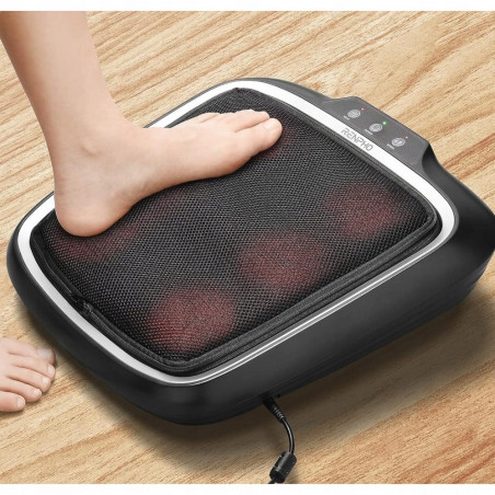 Aparat de masaj Shiatsu pentru picioare RENPHO Shiatsu Home Foot Sole Massager, 30 W, 6 capete, 18 puncte, 2 viteze, încălzire, înclinare și înălțime reglabile, husă lavabilă, negru