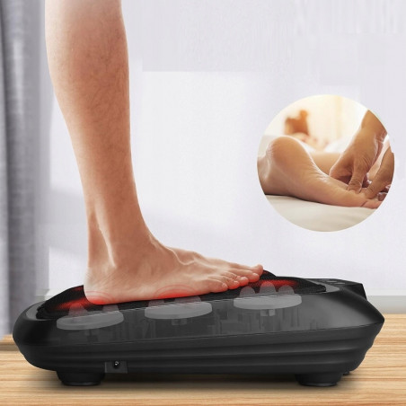 Aparat de masaj Shiatsu pentru picioare RENPHO Shiatsu Home Foot Sole Massager, 30 W, 6 capete, 18 puncte, 2 viteze, încălzire, înclinare și înălțime reglabile, husă lavabilă, negru